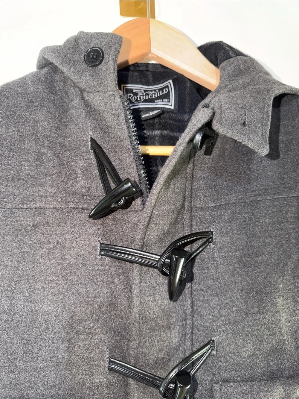 Rothschild  Kids Charcoal Hooded Toggle Peacoat size 4